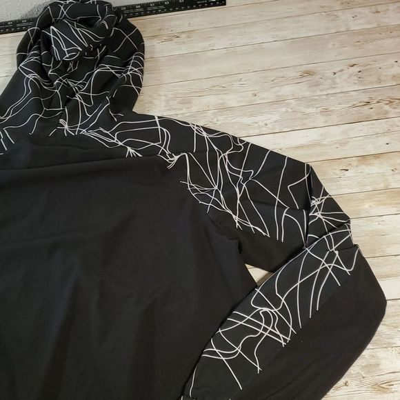 Fabletics Full Zip Hooded Jiae Jacket Women’s XXL Black With White‎ Line Design - Picture 9 of 15